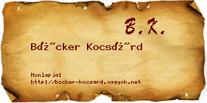 Böcker Kocsárd névjegykártya